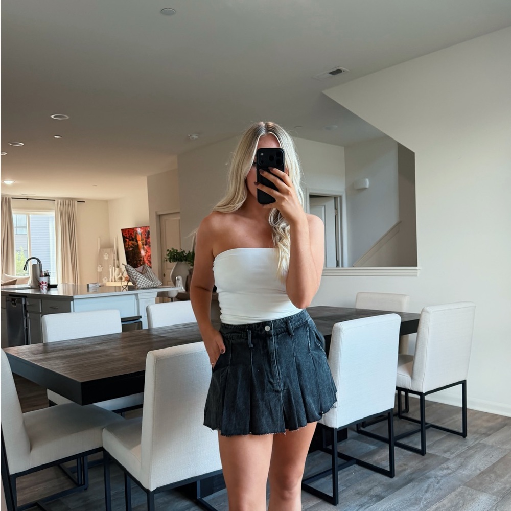 BUCKETLIST Charcoal Mini Skirt